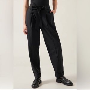 Athleta Black Tie-Waist Trousers